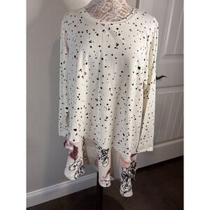 Lori Goldstein LOGO Lounge Tunic  Asymmetrical Long Sleeve 2X Casual